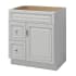 Sunny Wood Riley 30" Single Free Standing Vanity Cabinet Only with Left Hand Drawers - Less Vanity Top Fresh White with Dover Glaze